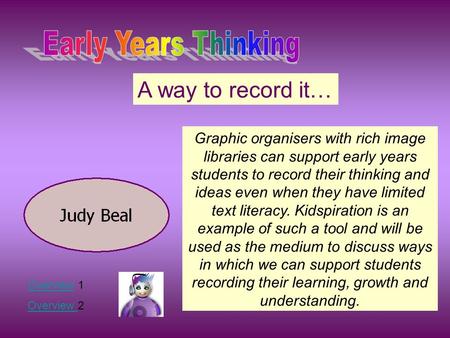 Graphic organisers with rich image libraries can support early years students to record their thinking and ideas even when they have limited text literacy.