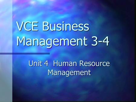 VCE Business Management 3-4