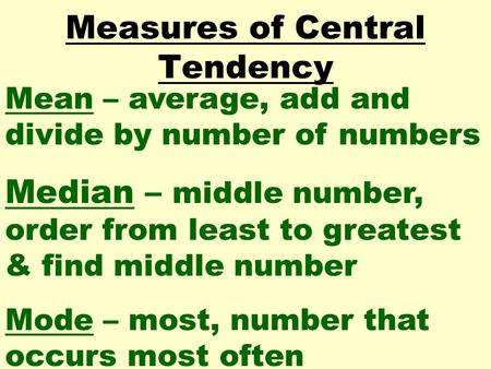 Measures of Central Tendency