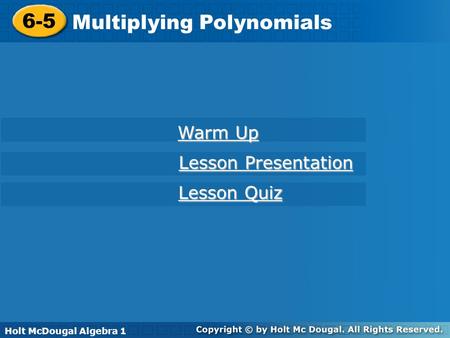 Multiplying Polynomials