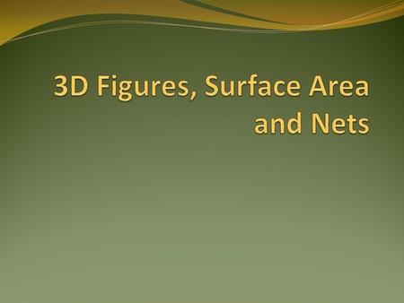 3D Figures What is a 3D figure? A solid shape with length, width, and height rectangular prisms cube cone cylinder pyramid.