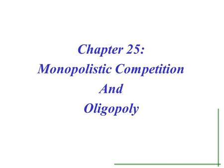 Monopolistic Competition