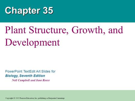 Copyright © 2005 Pearson Education, Inc. publishing as Benjamin Cummings PowerPoint TextEdit Art Slides for Biology, Seventh Edition Neil Campbell and.