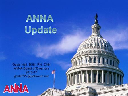 Gayle Hall, BSN, RN, CNN ANNA Board of Directors 2015-17