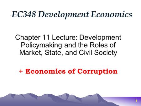 EC348 Development Economics