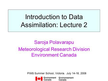 Introduction to Data Assimilation: Lecture 2