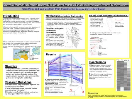 Correlation of Middle and Upper Ordovician Rocks Of Estonia Using Constrained Optimization Introduction 1. Fundamental to the understanding and inquiry.