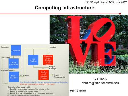 DESC mtg U Penn 11-13 June, 2012 Computing Infrastructure Computing Parallel Session R.Dubois