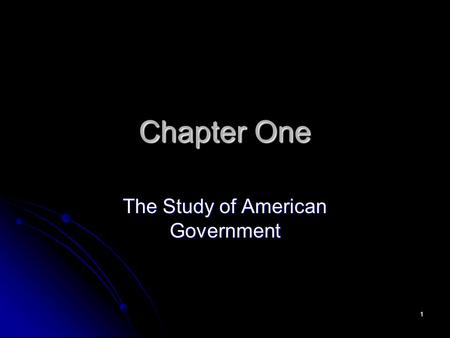 The Study of American Government