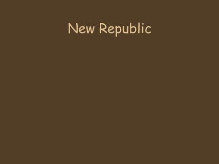 New Republic. Identifications (4 Points) 1. Cabinet Secretary of State Thomas Jefferson.