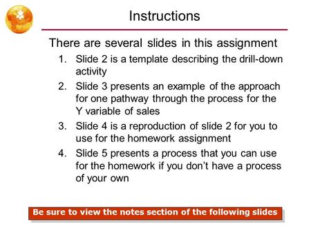 Instructions There are several slides in this assignment 1.Slide 2 is a template describing the drill-down activity 2.Slide 3 presents an example of the.