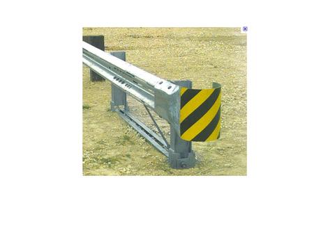 The Fitch Highway Barrier System, invented by race car driver John Fitch, comprises a series of such impact attenuators often found in a triangular.