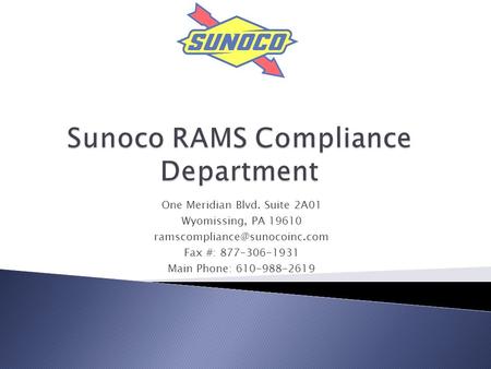 Sunoco RAMS Compliance Department