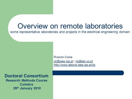 Doctoral Consortium Research Methods Course