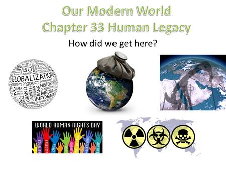 How did we get here?. Objectives: Students will discover trade patterns and their effects on the global community. Students will determine the impact.