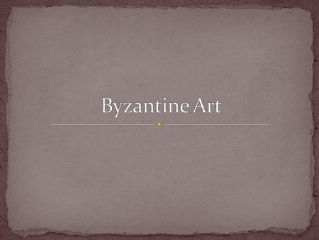 The beginning of the middle ages. The beginning of Christianity—therefore a very religious time period Early Christian art was illegal and practiced in.