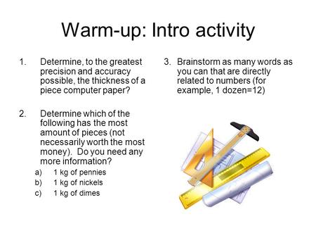 Warm-up: Intro activity