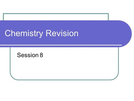 Chemistry Revision Session 8. Naming Alkenes Name this alkene And what about (CH 3 ) 2 CHCHCH 2 ?