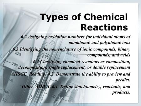 Types of Chemical Reactions