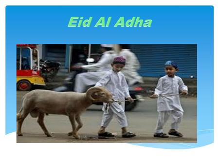 Eid al-Adha also called Feast of the Sacrifice, the Major Festival,the Greater Eid, Kurban Bayram (Turkish: Kurban Bayramı; Serbo -Croat-Bosnian: kurban-bajram),