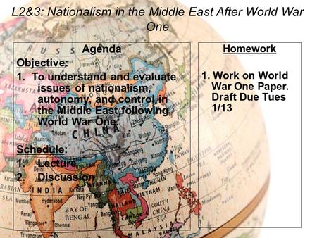 L2&3: Nationalism in the Middle East After World War One