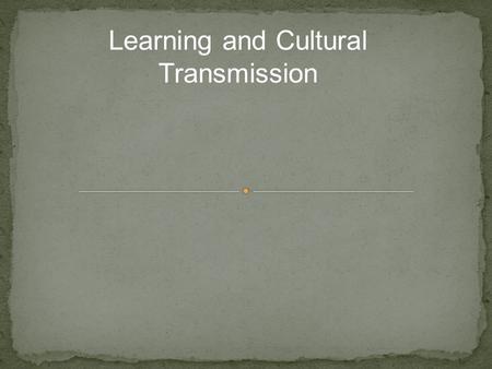 Learning and Cultural Transmission. Phenotypic Plasticity - The ability to produce different phenotypes depending on environmental condtions. Length.