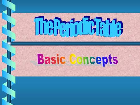 The Periodic Table Basic Concepts.