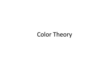 Color Theory.