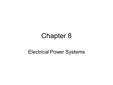 Electrical Power Systems