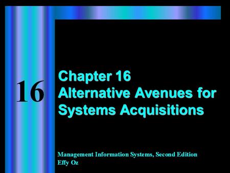 Chapter 16 Alternative Avenues for Systems Acquisitions