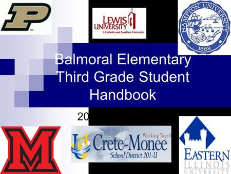 1 Balmoral Elementary Third Grade Student Handbook 2011-2012.