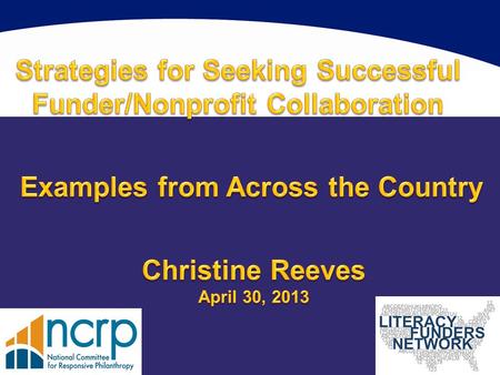 Given the National Data Platform: What can literacy funders learn from other collaborations?