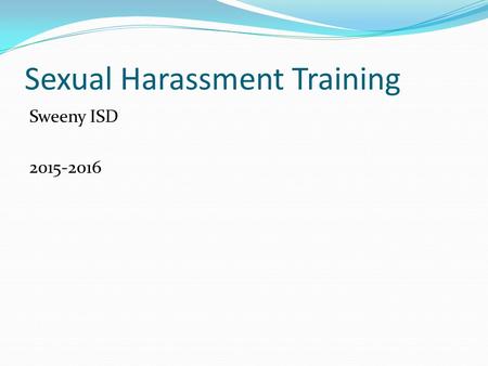 Sexual Harassment Training