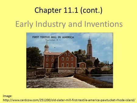 Early Industry and Inventions