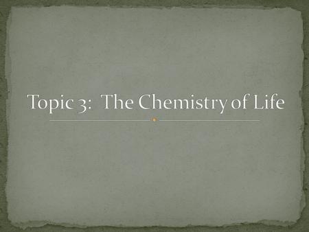 Organic Chemistry is the chemistry of carbon compound Biochemistry is the branch of organic chemistry which attempts to explain the chemistry in living.