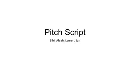 Pitch Script Bibi, Aleah, Lauren, Jan. 3 Act Structure- Aleah Equilibrium: Tony hasn't yet been caught for dealing and stealing money and drugs off his.