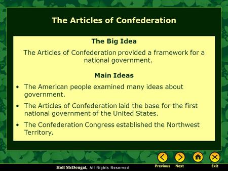 The Articles of Confederation