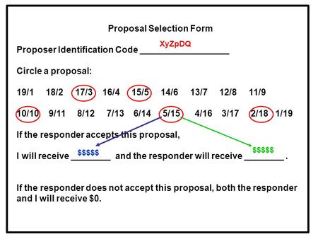 Proposal Selection Form Proposer Identification Code __________________ Circle a proposal: 19/1 18/2 17/3 16/4 15/5 14/6 13/7 12/8 11/9 10/10 9/11 8/12.