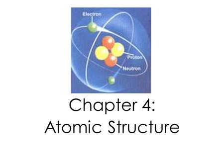 Chapter 4: Atomic Structure