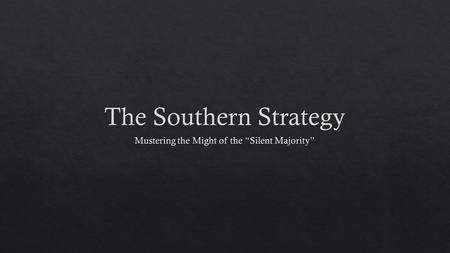 By the late 1960s the Republican Party sought to regain dominance over the Democratic Party and end the New Deal consensus through what became known as.