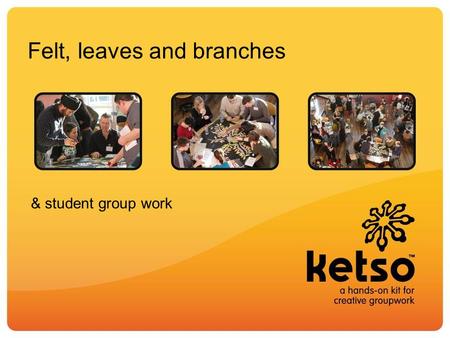 Felt, leaves and branches & student group work. Ketso is a hands-on kit for creative groupwork.