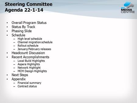 Steering Committee Agenda