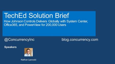 Nathan Lasnoski. This roadmap will suggest significant changes for Johnson Controls in the forms of process and technology deliverables. The key deliverables.