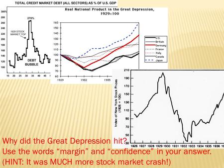 Why did the Great Depression hit? Use the words “margin” and “confidence” in your answer. (HINT: It was MUCH more stock market crash!)