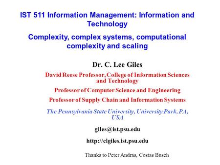 IST 511 Information Management: Information and Technology