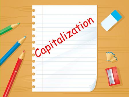 Capitalization. Rule #1 first word every important word proper noun Capitalize the first word and every important word of a proper noun.