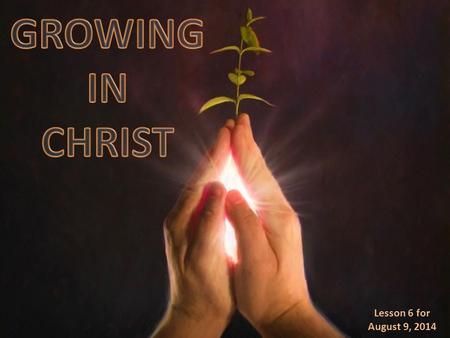 Lesson 6 for August 9, 2014. “Jesus answered, ‘Most assuredly, I say to you, unless one is born of water and the Spirit, he cannot enter the kingdom of.