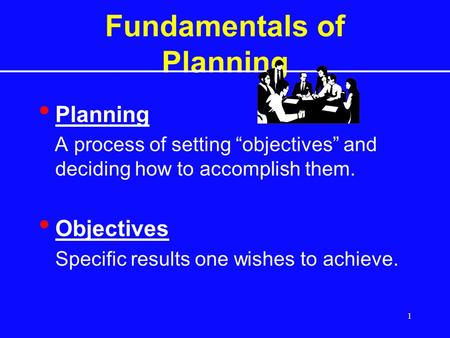 Fundamentals of Planning