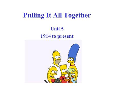 Pulling It All Together Unit 5 1914 to present. Nationalism Since WWII and the formation of the United Nations, there has been interest in maintaining.