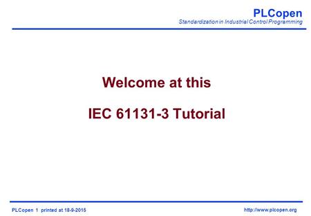 Welcome at this IEC Tutorial